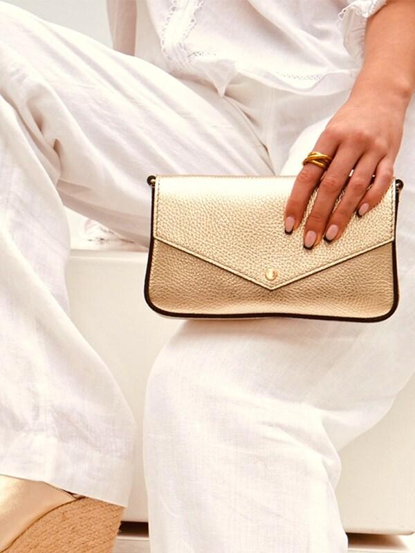 Seraphine Apatchy Gold The Munro Leather Shoulder Bag