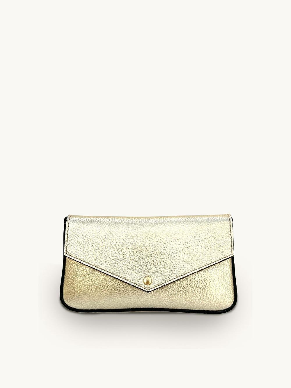 seraphine Apatchy Gold The Munro Leather Shoulder Bag