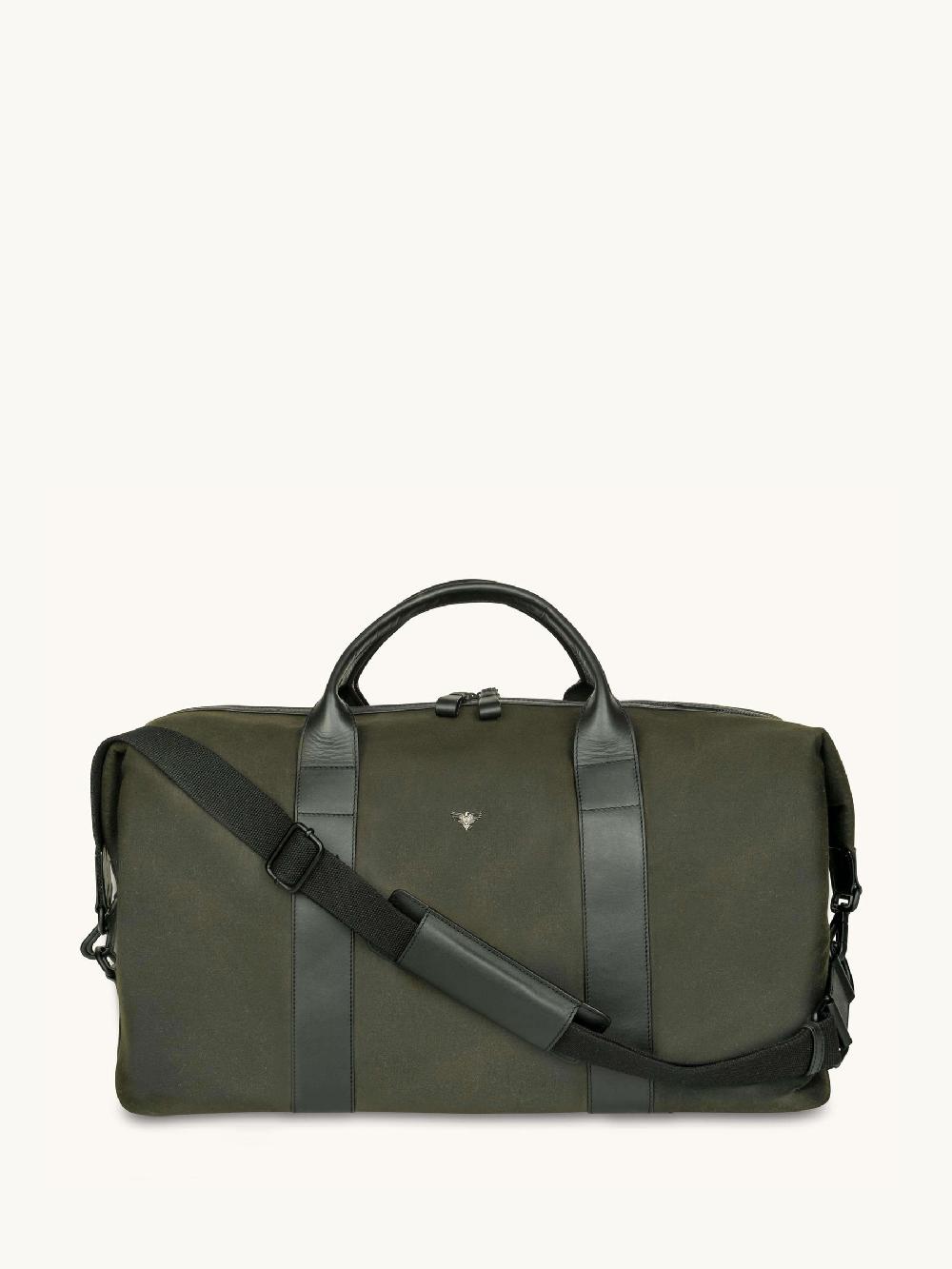 seraphine Apatchy Green The Cavendish Waxed Canvas & Leather Weekender Bag