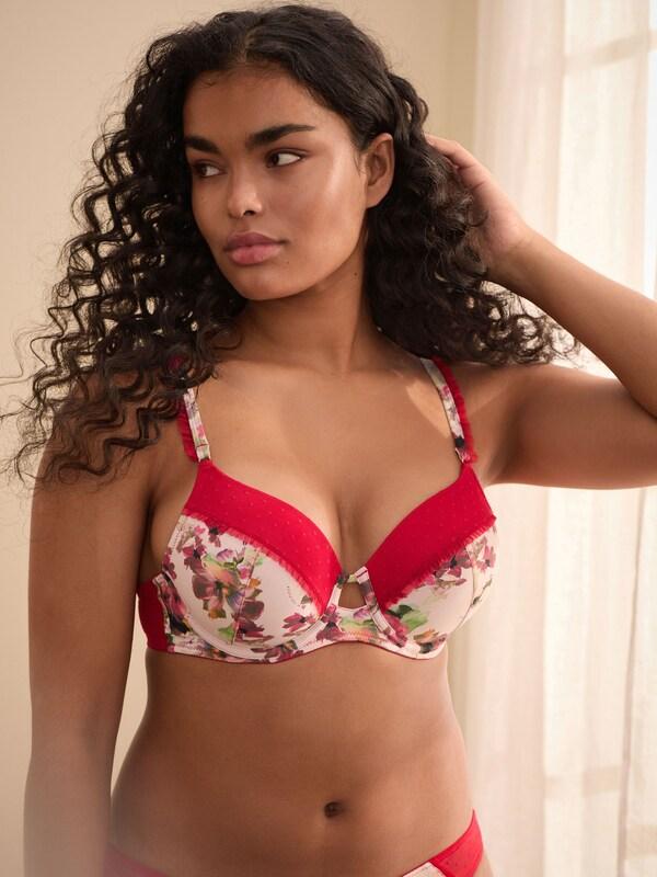 Seraphine B By Ted Baker Pink Floral Print Padded Plunge Bra