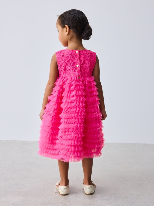 Seraphine Baker By Ted Baker Hot Pink 3D Textured Mesh Dress