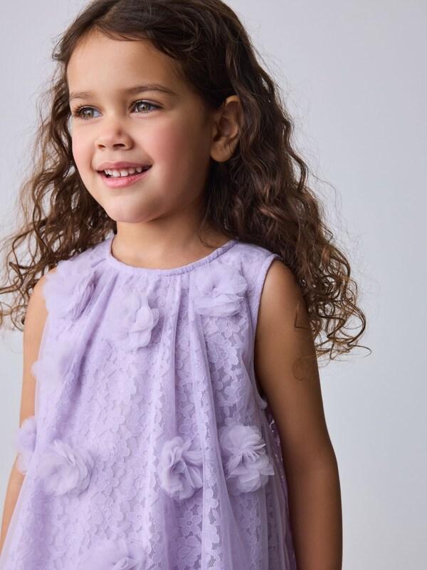 Seraphine Baker By Ted Baker Lilac Purple Lace Overlay 3D Corsage Dress