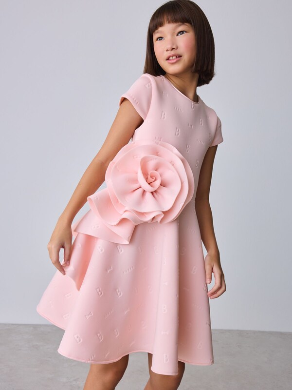 Seraphine Baker By Ted Baker Pink 3D Corsage Embossed Scuba Dress