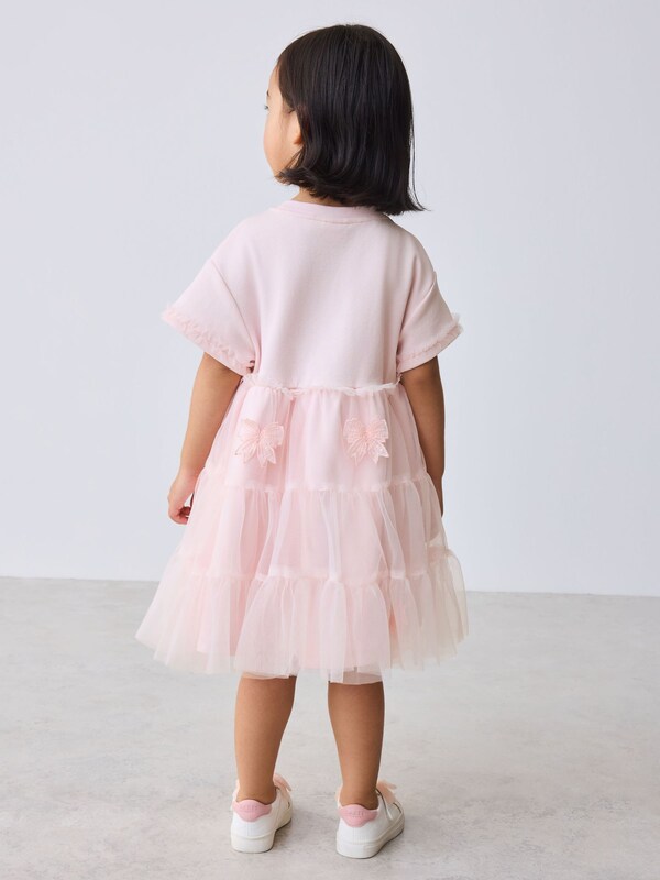 Seraphine Baker By Ted Baker Pink Mesh 3D Bow Skirted Mockable Dress