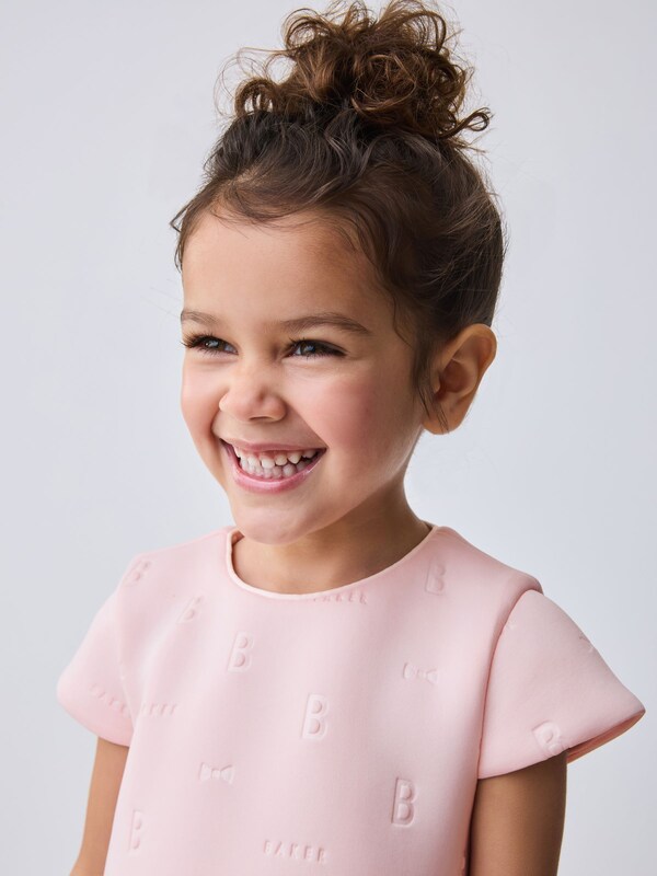 Seraphine Baker By Ted Baker Pink Mesh Hem A-Line Scuba Dress