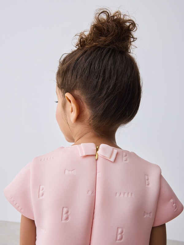 Seraphine Baker By Ted Baker Pink Mesh Hem A-Line Scuba Dress