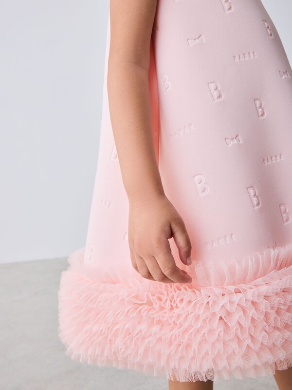 Seraphine Baker By Ted Baker Pink Mesh Hem A-Line Scuba Dress