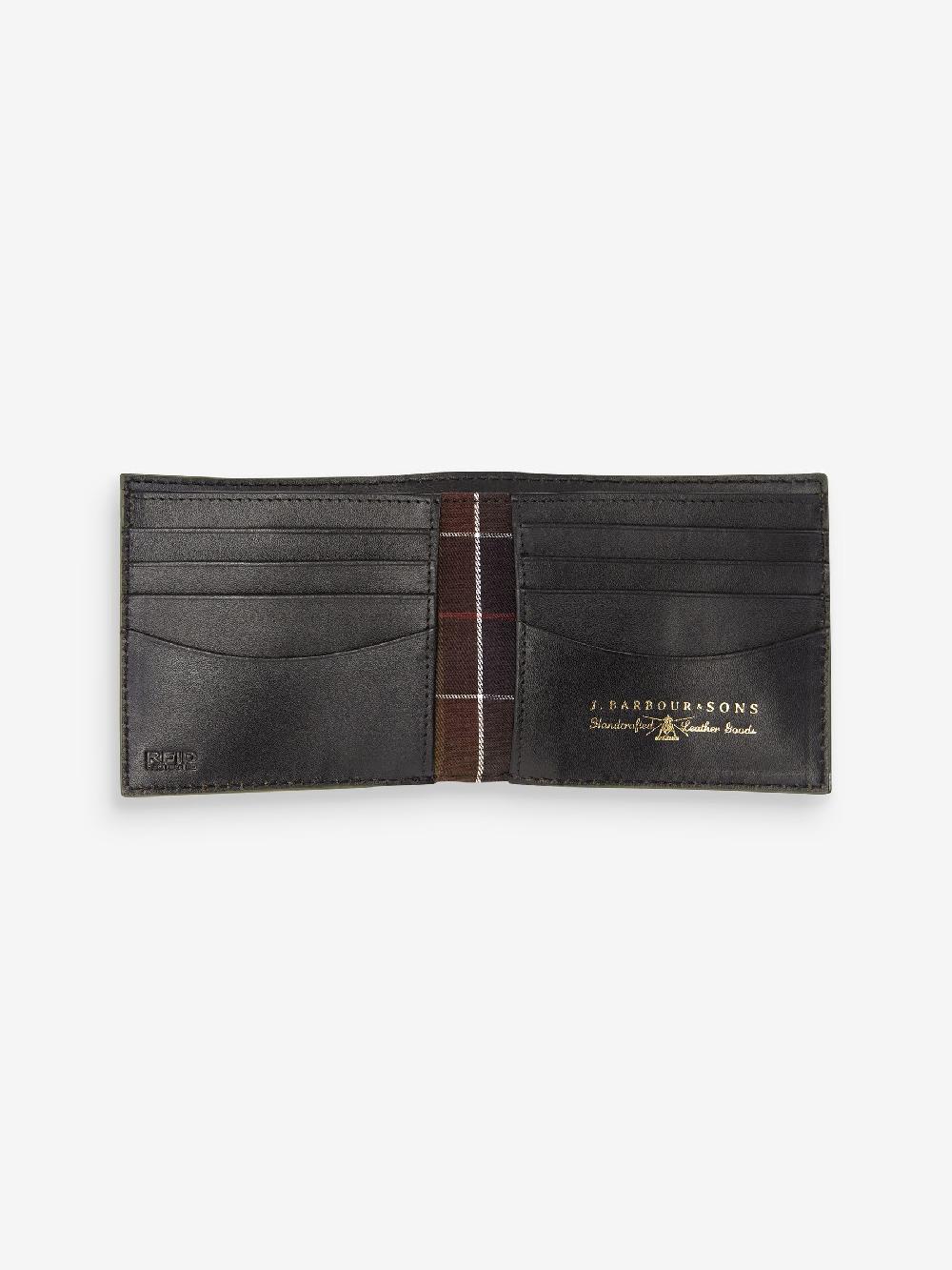 seraphine Barbour® Black Grain Leather Bifold Wallet