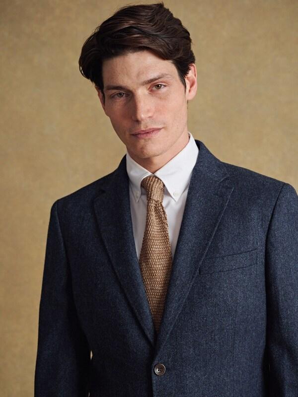 Seraphine Barbour® Blue Donegal Slim Fit Suit Jacket