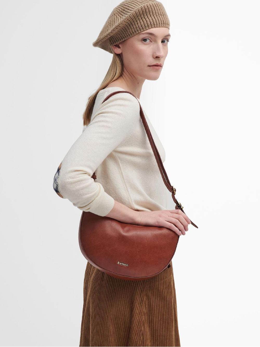 seraphine Barbour® Brown Laire Leather Sling Shoulder Bag