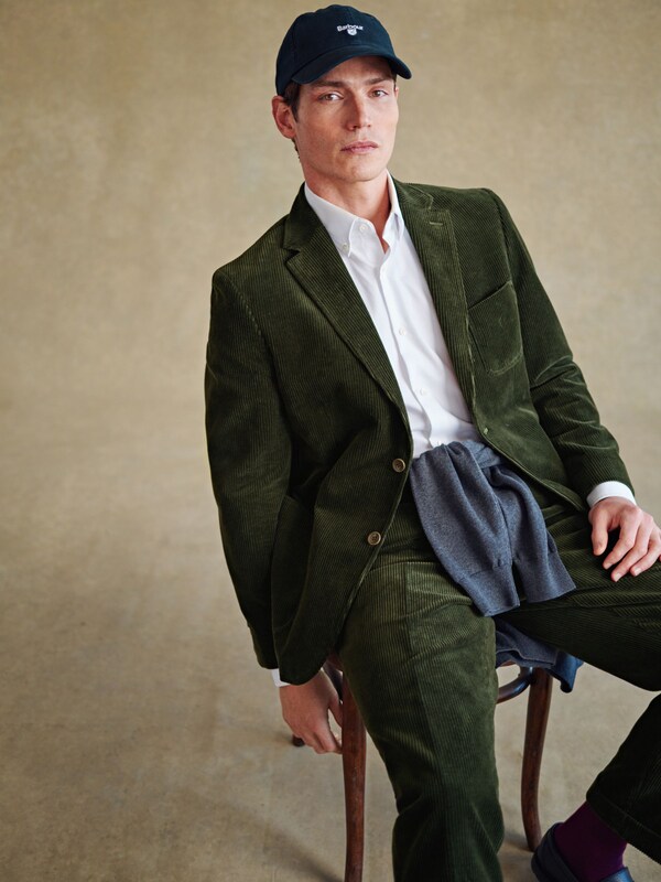 Seraphine Barbour® Green Corduroy Slim Fit Suit Jacket