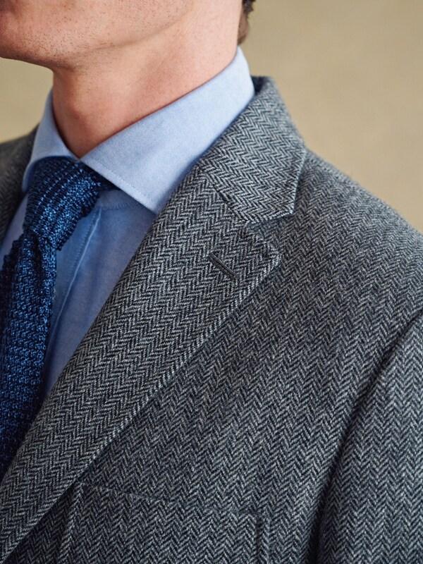 Seraphine Barbour® Grey Herringbone Slim Fit Suit Jacket