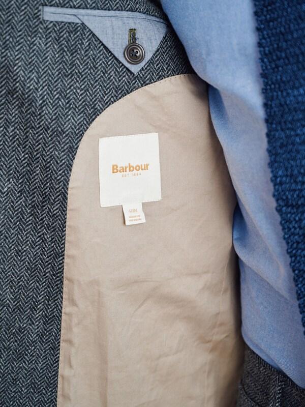 Seraphine Barbour® Grey Herringbone Slim Fit Suit Jacket