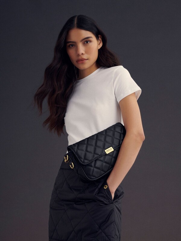 Seraphine Barbour® International Black Quilted Soho Crossbody Bag With Strap