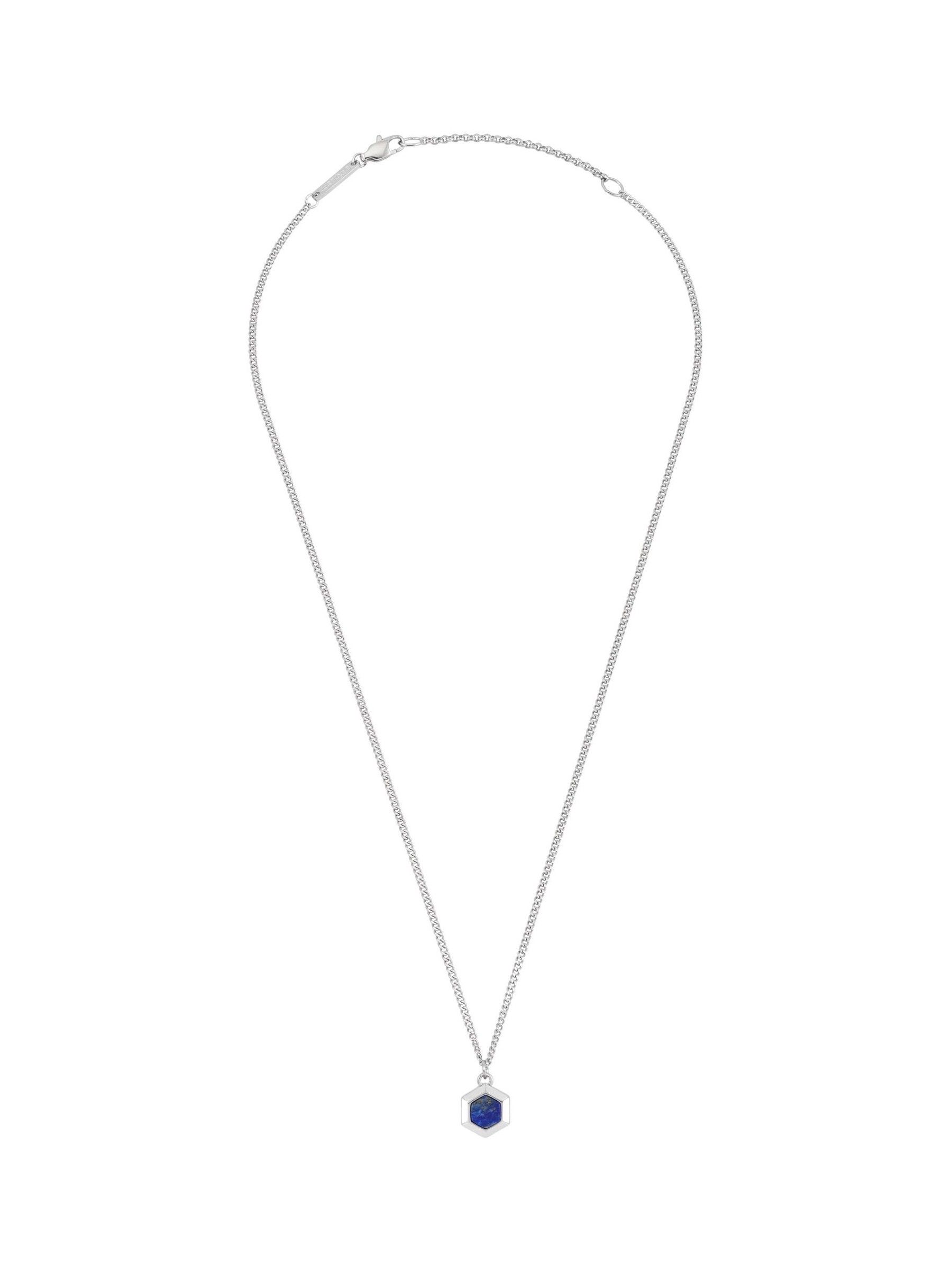 seraphine Bartlett Blue Waterproof Lapis Lazuli Hexagon Curb Chain Necklace