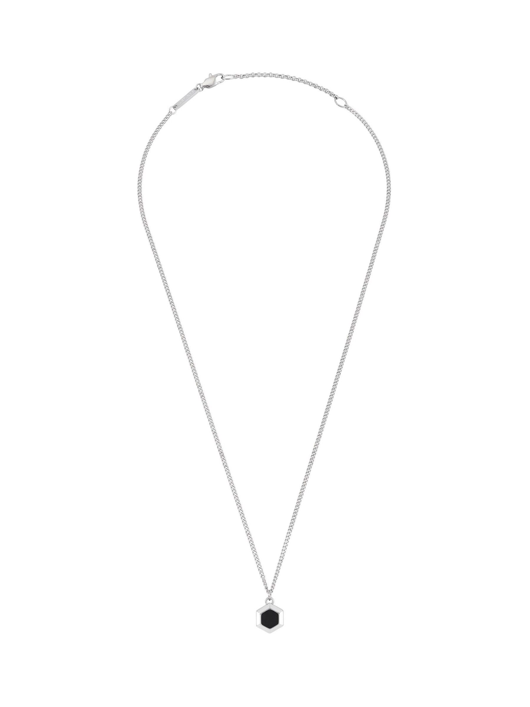 seraphine Bartlett Waterproof Onyx Hexagon Curb Chain Black Necklace