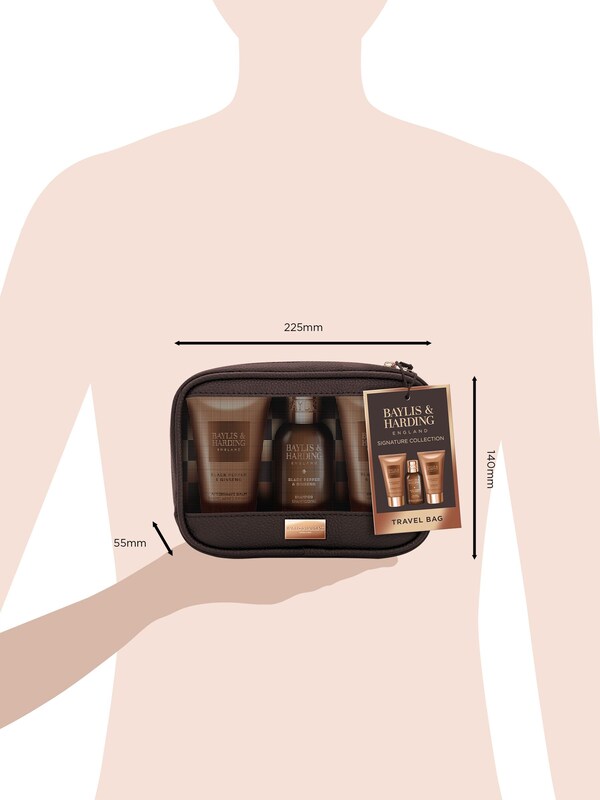 Seraphine Baylis & Harding Black Pepper And Ginseng Mens Travel Wash Bag Gift Set