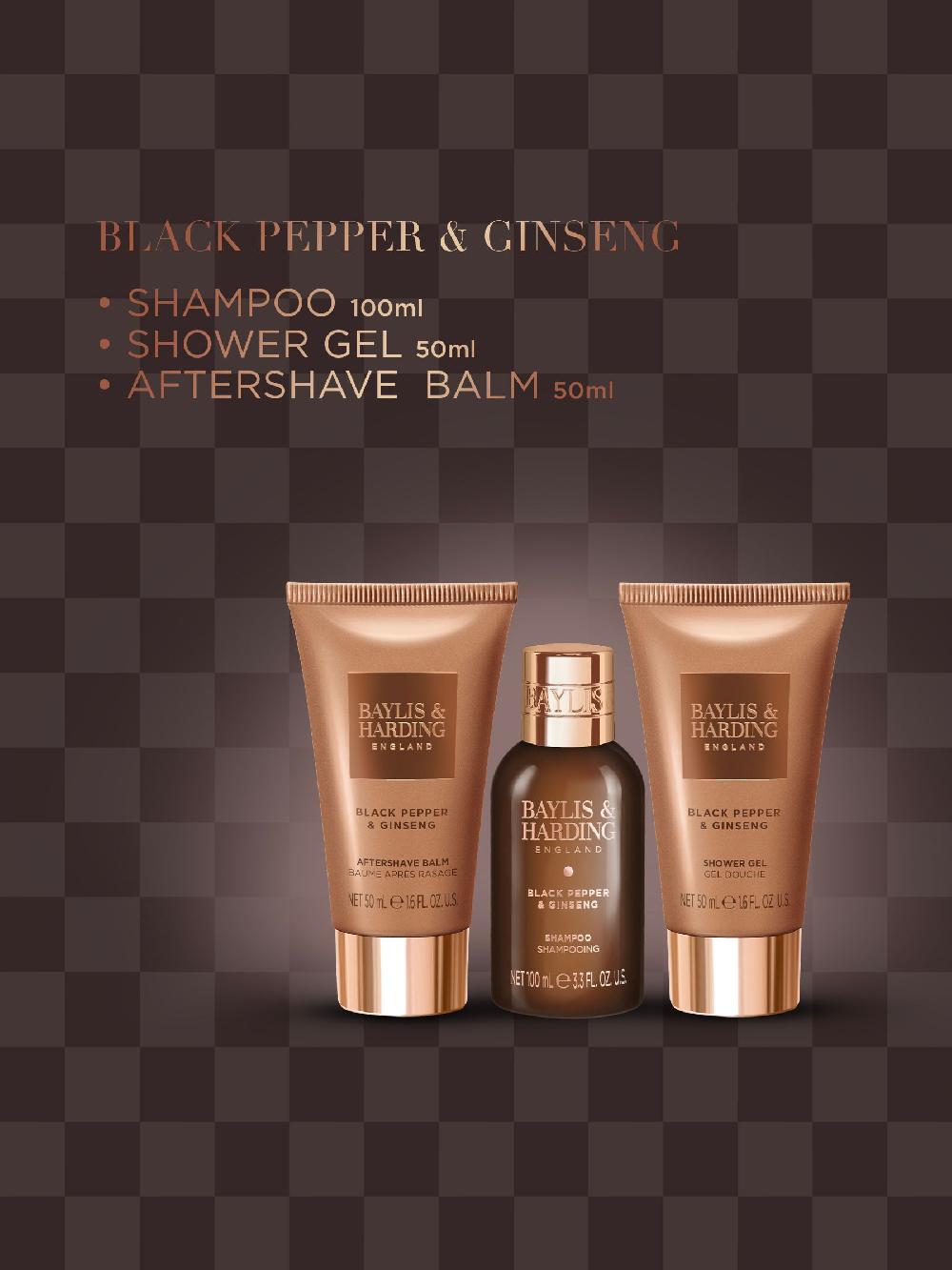 seraphine Baylis & Harding Black Pepper and Ginseng Mens Travel Wash Bag Gift Set