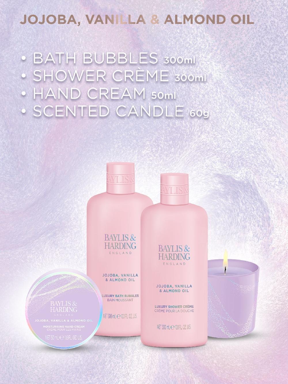 seraphine Baylis & Harding Jojoba Vanilla & Almond Oil Gift Wrapped Candlelit Gift Set