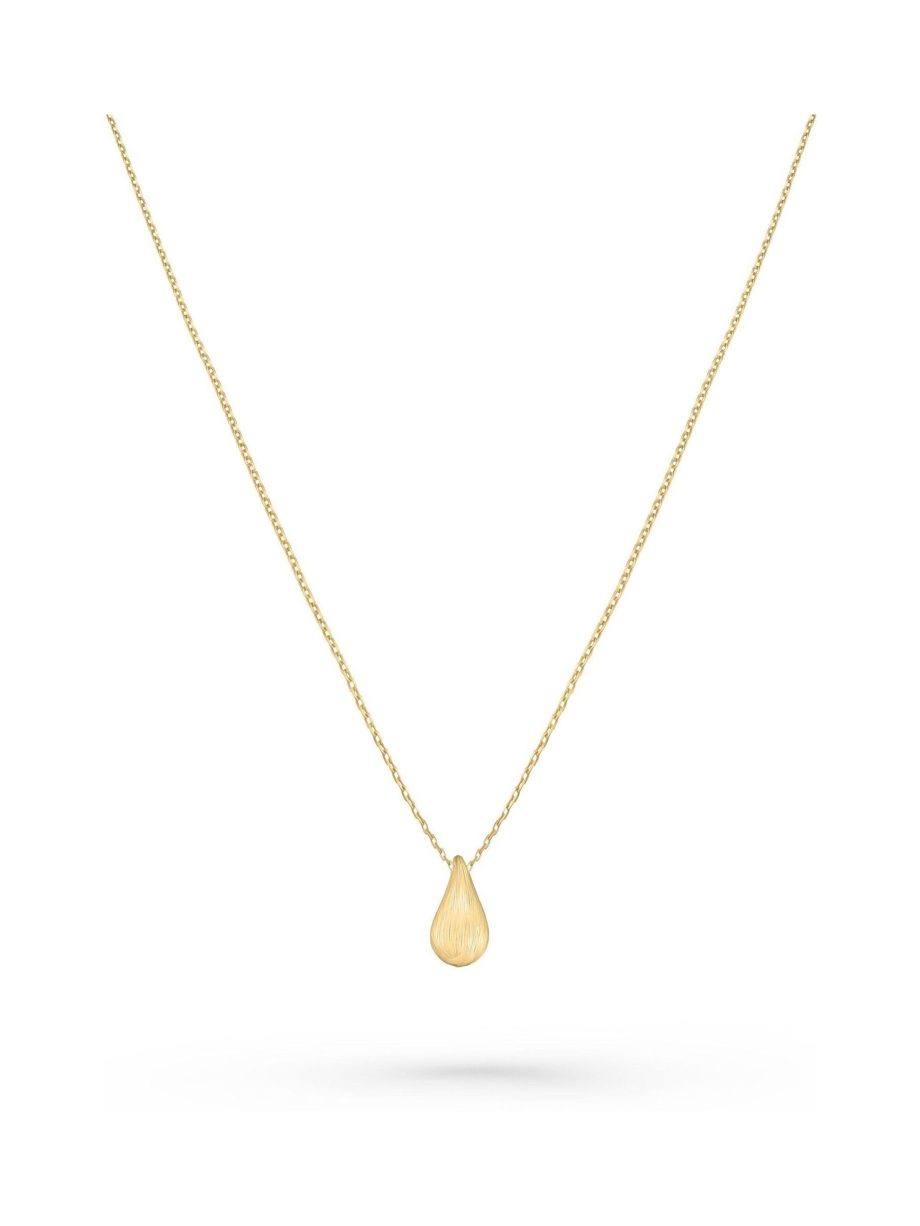 seraphine Beaverbrooks Gold 9ct Gold Etched Teardrop Necklace