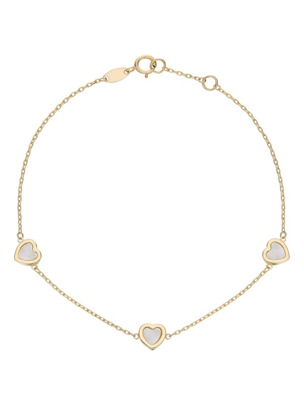 Seraphine Beaverbrooks Gold 9ct Gold Mother Of Pearl Heart Bracelet