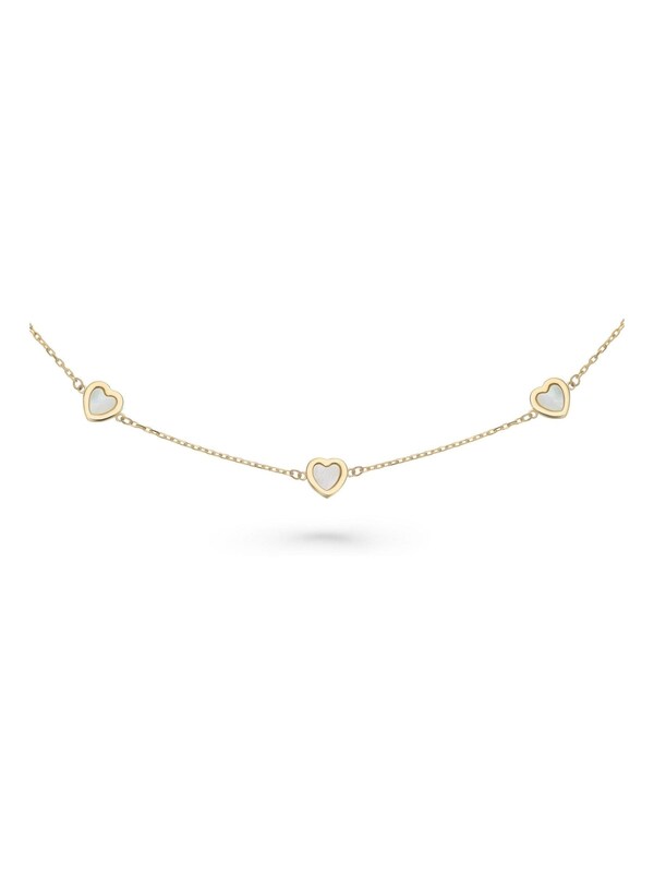 Seraphine Beaverbrooks Gold 9ct Gold Mother Of Pearl Heart Bracelet