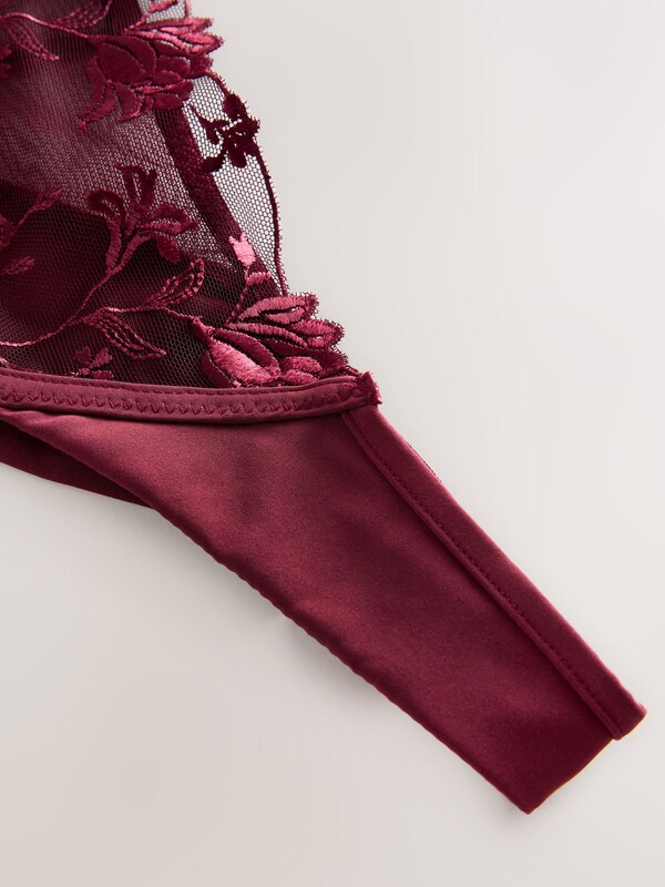 Seraphine Berry Red Premium Swiss Floral Embroidery Knickers