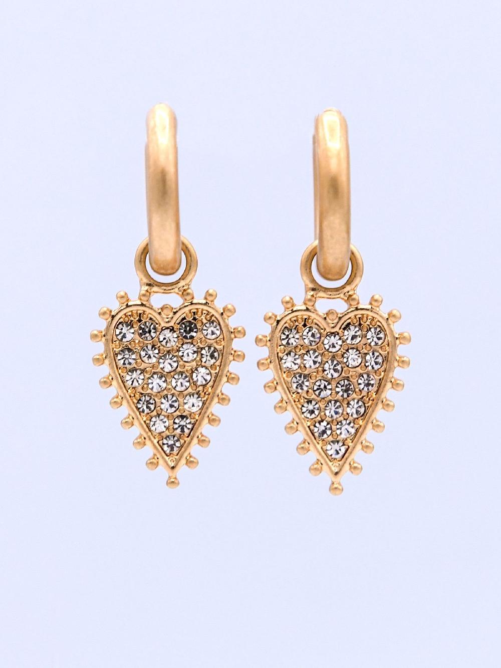 seraphine Bibi Bijoux Gold Tone Heart Hoops Set of 3