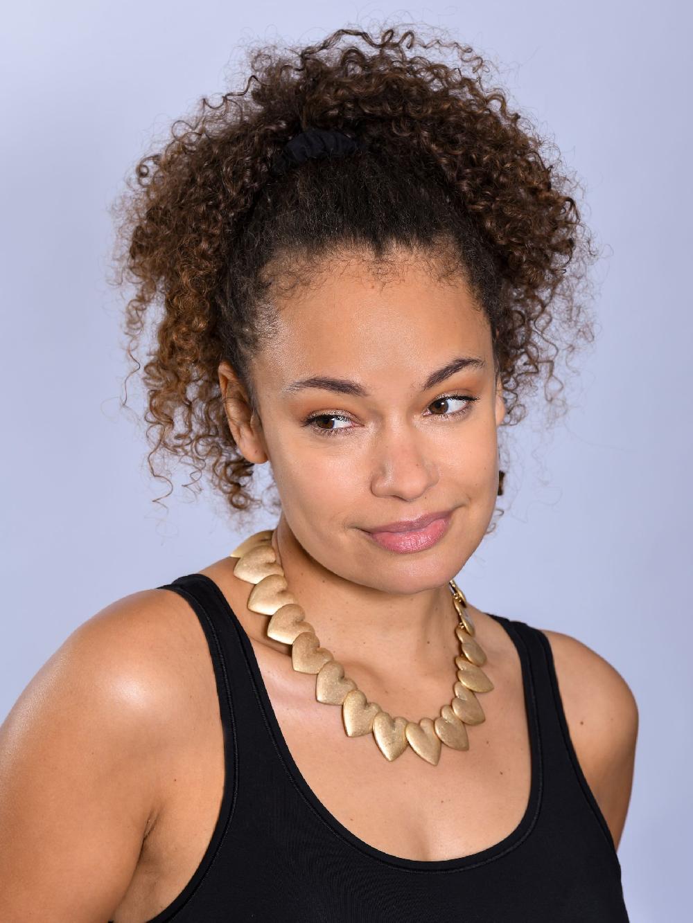 seraphine Bibi Bijoux Gold Tone Statement Heart Collar Necklace