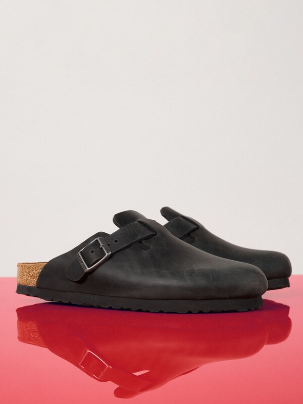 Seraphine Birkenstock Black Boston Oil Leather Sandals
