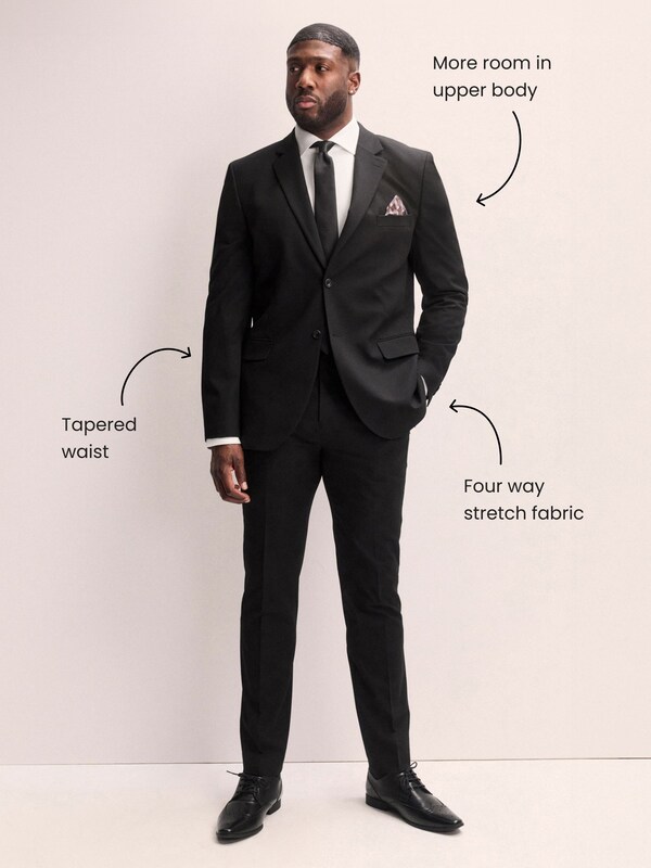 Seraphine Black Muscle Fit Motionflex Stretch Suit Jacket