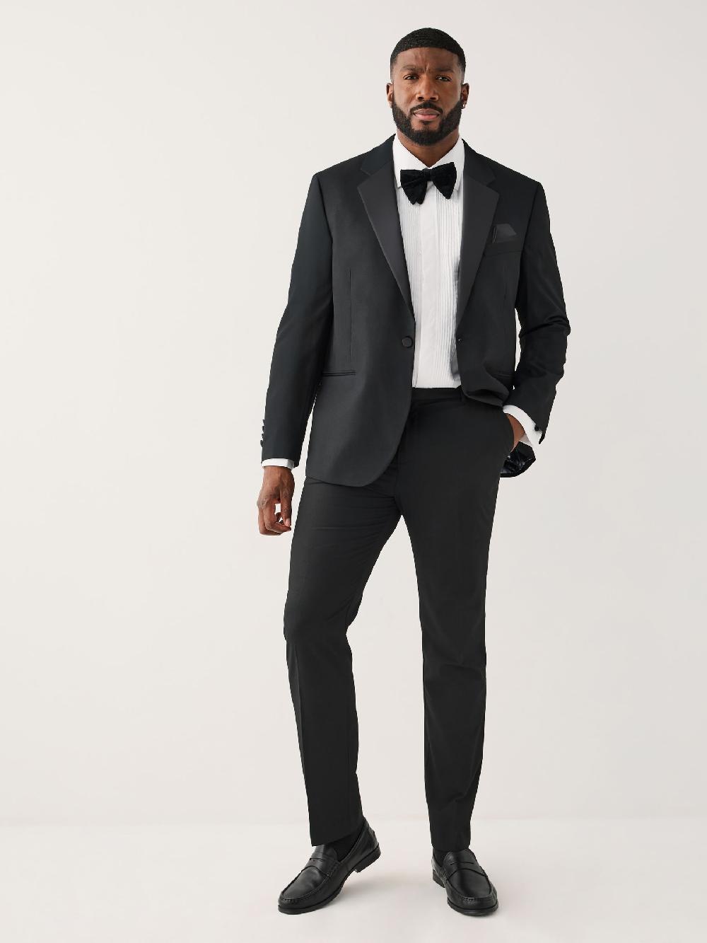 seraphine Black Muscle Fit Motionflex Stretch Tuxedo Suit Jacket seraphine Black Muscle Fit Motionflex Stretch Tuxedo Suit Jacket