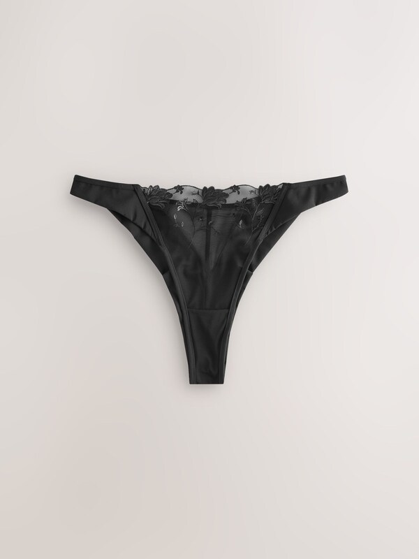 Seraphine Black Premium Swiss Floral Embroidery Knickers