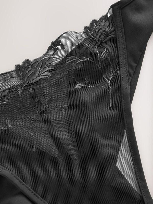 Seraphine Black Premium Swiss Floral Embroidery Knickers