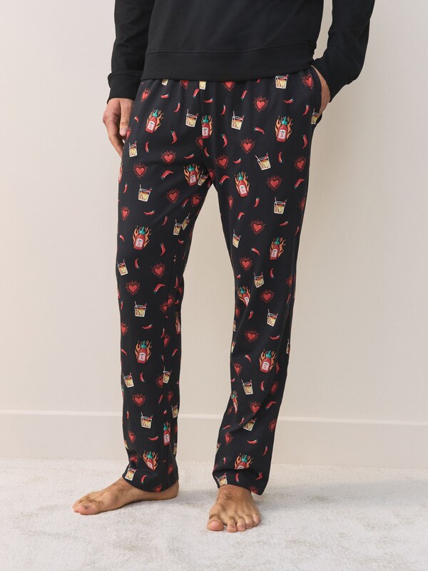 Seraphine Black/Red Valentines Hot Sauce Pyjamas Set