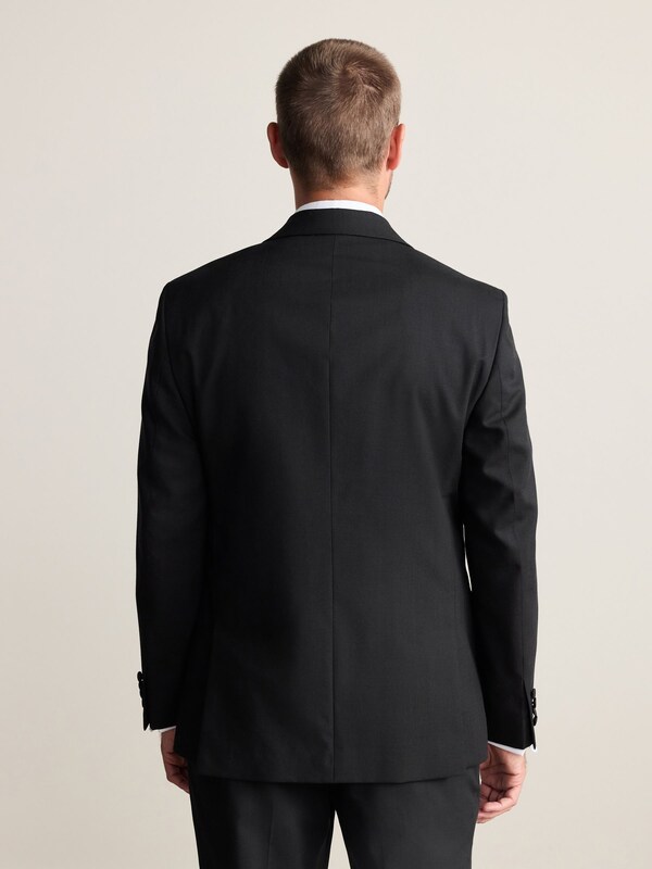 Seraphine Black Regular Fit Signature Nova Fides 100% Italian Wool Tuxedo Suit Jacket