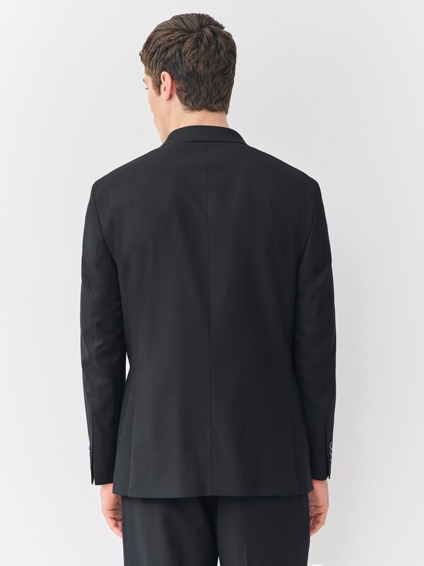Seraphine Black Relaxed Fit Double Breasted Tuxedo Suit Jacket