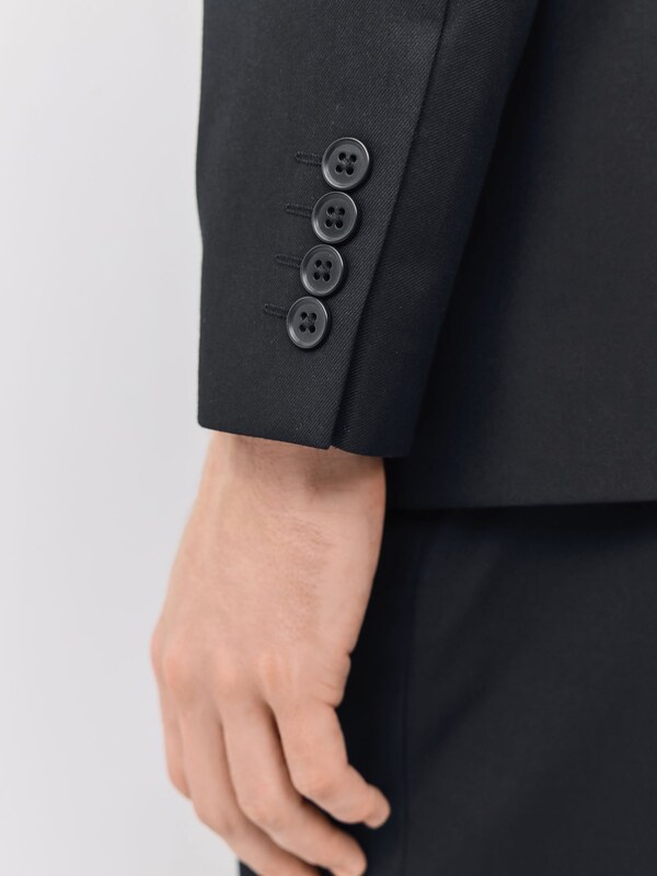 Seraphine Black Relaxed Fit Double Breasted Tuxedo Suit Jacket