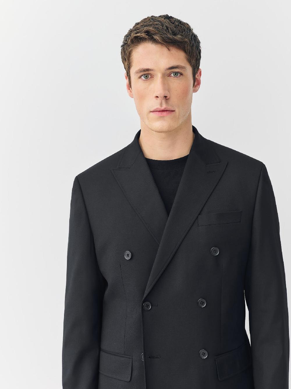 seraphine Black Relaxed Fit Double Breasted Tuxedo Suit Jacket seraphine Black Relaxed Fit Double Breasted Tuxedo Suit Jacket