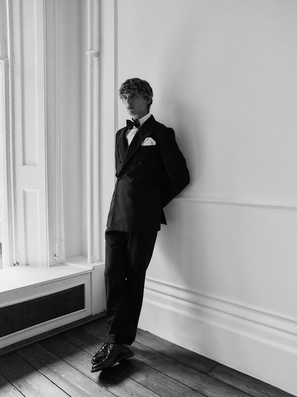 Seraphine Black Signature Nova Fides 100% Italian Wool Double Breasted Tuxedo Suit Jacket