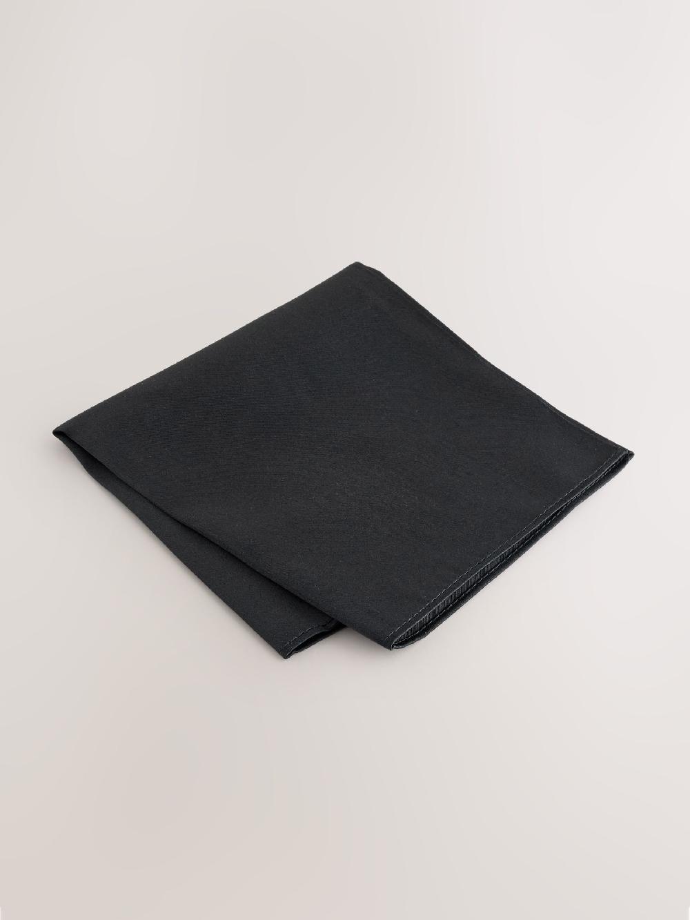 seraphine Black Silk Tie and Pocket Square Set with Pin