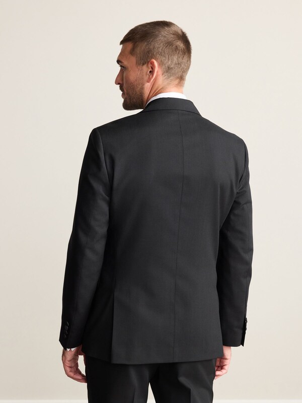 Seraphine Black Slim Fit Signature Nova Fides 100% Italian Wool Tuxedo Suit Jacket