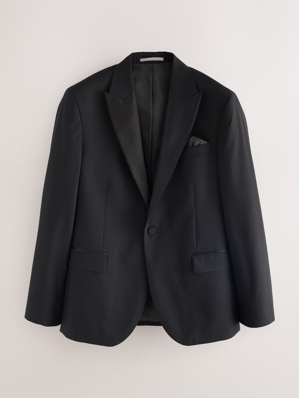 Seraphine Black Slim Fit Signature Nova Fides 100% Italian Wool Tuxedo Suit Jacket