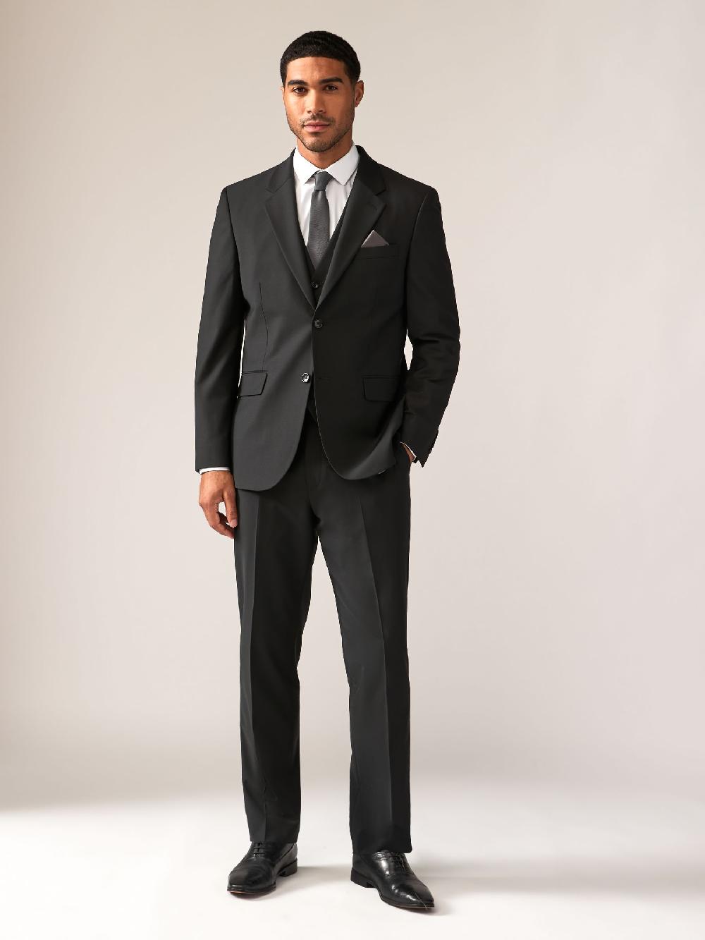 seraphine Black Tailored Fit Tailored Fit Wool Blend Motionflex Suit Jacket