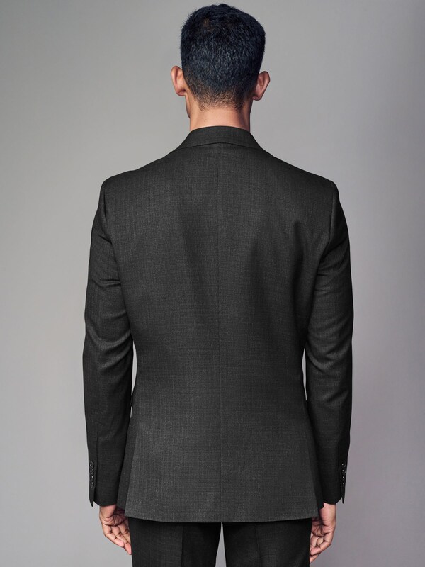Seraphine Black Tailored Fit Textured Wool Blend Suit Jacket