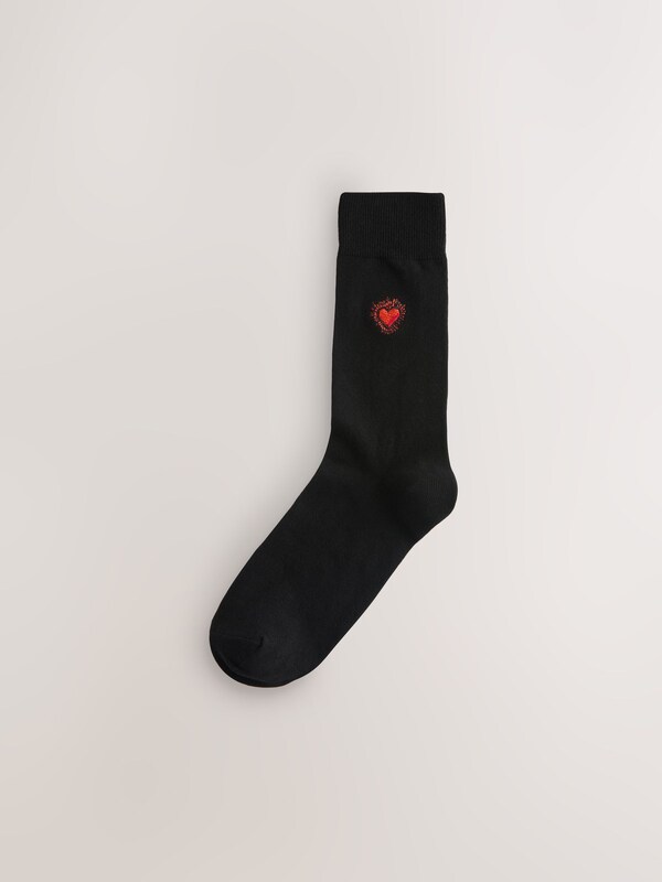 Seraphine Black Valentines Fun Embroidered Socks 5 Pack