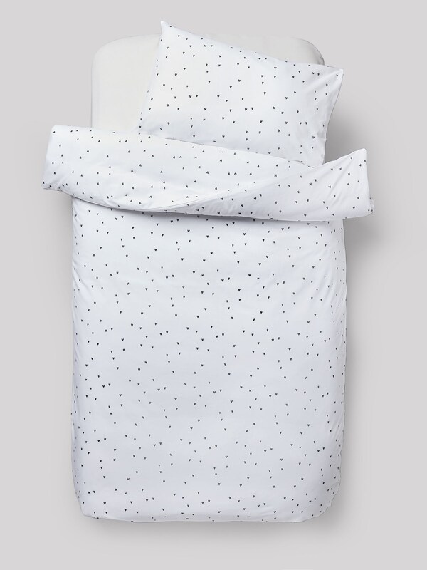 Seraphine Black/White Hearts Reversible Duvet Cover And Pillowcase Set