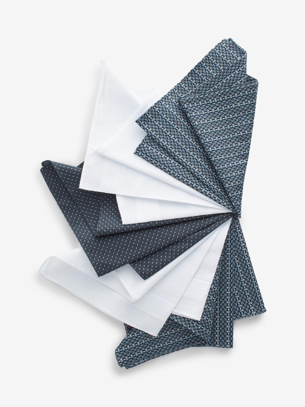 seraphine Blue Geo Floral 100% Cotton Handkerchiefs 5 Pack