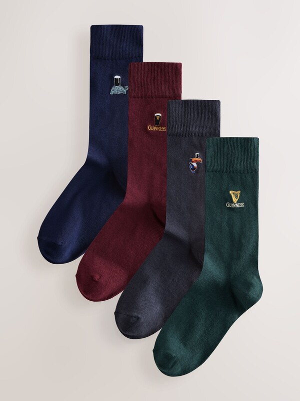 Seraphine Blue/Green/Red Guinness License Embroidered Socks 4 Pack