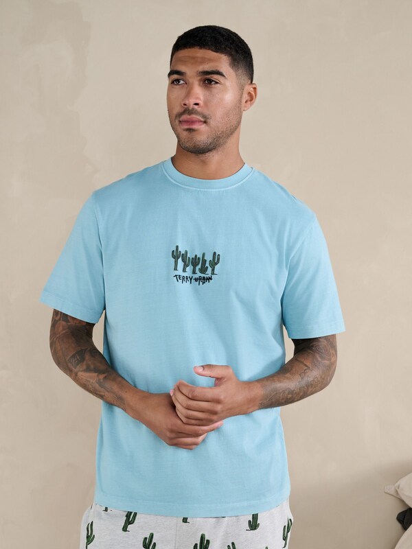 Seraphine Blue/Grey Terry Urban Short Sleeve Jersey Pyjamas Set